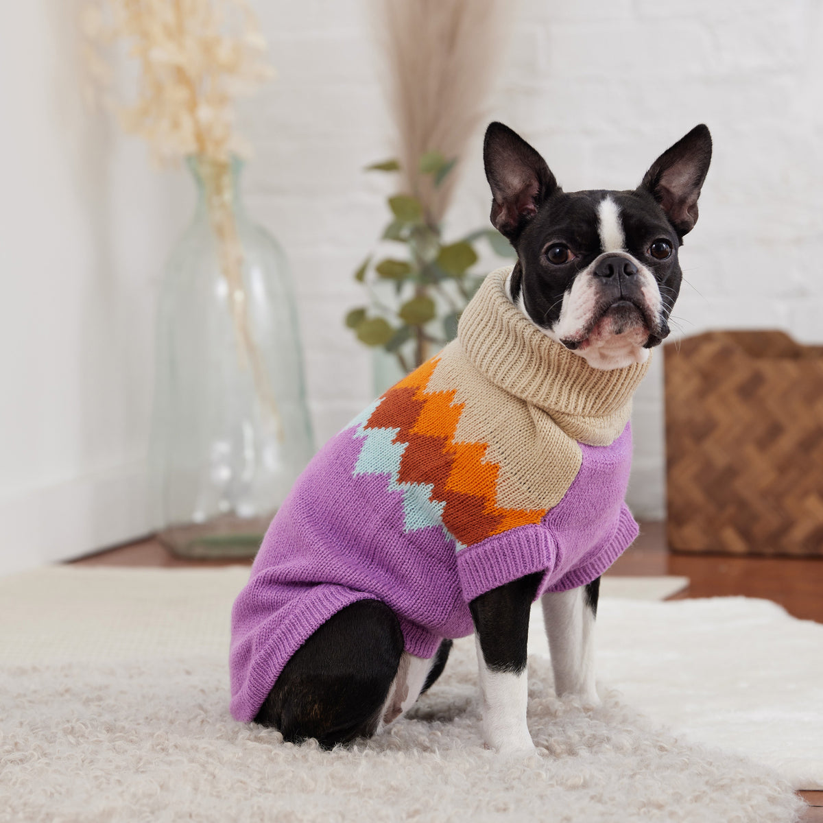 Fireside Sweater - Purple premium pet product