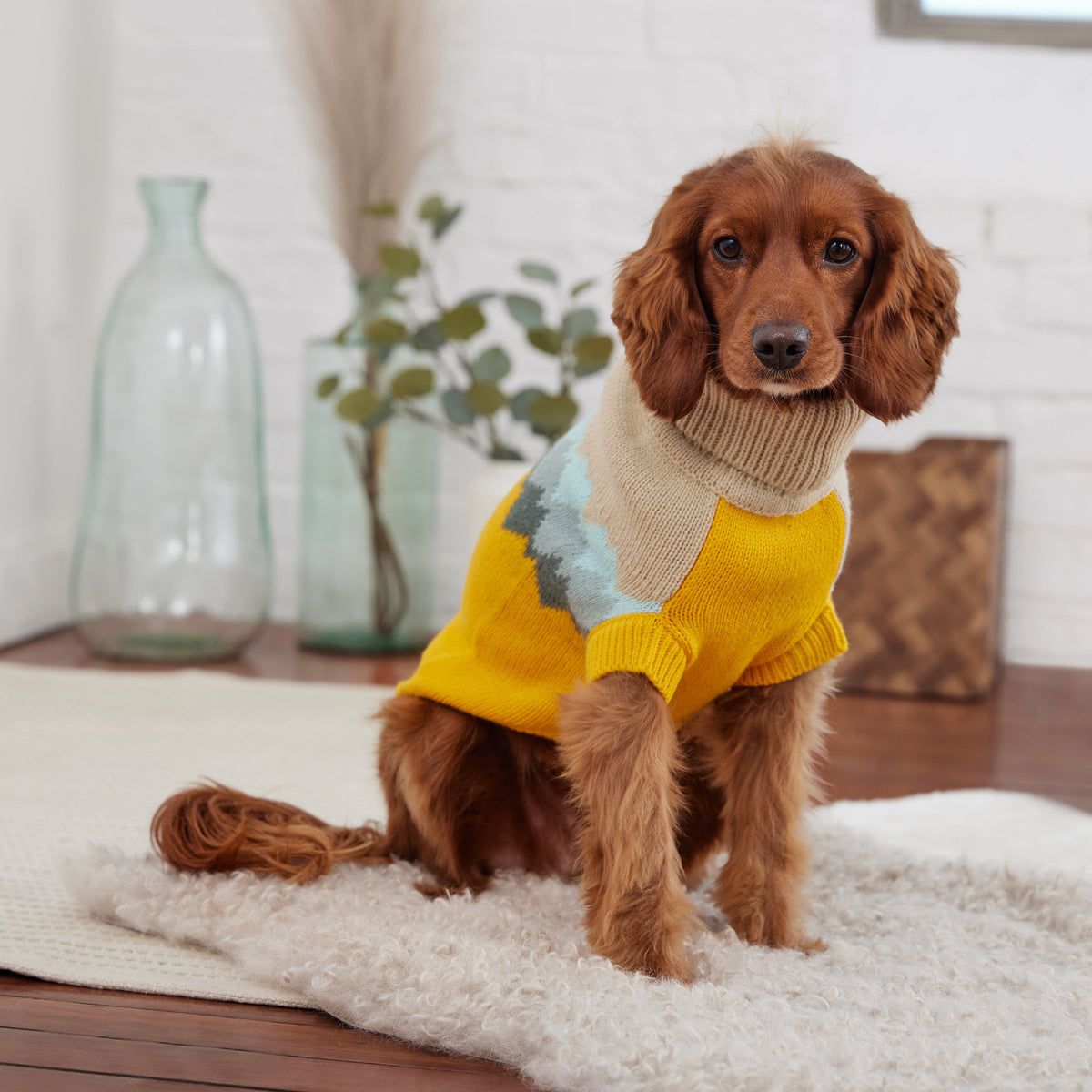Fireside Sweater - Yellow premium pet product