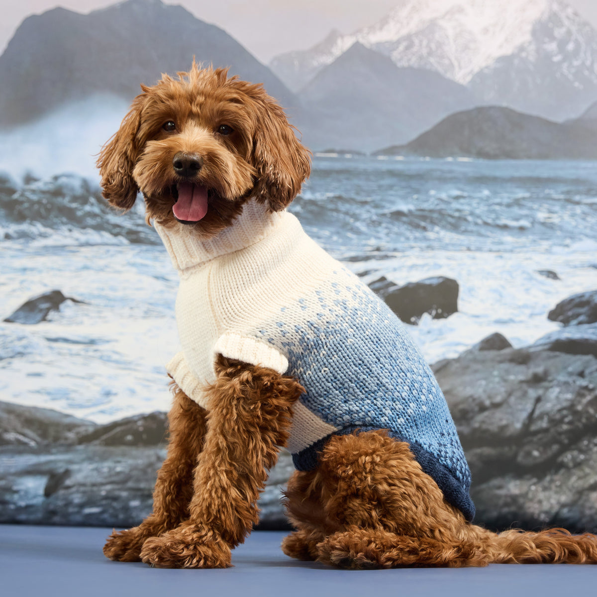 GF Pet Fisherman Knit Dog Sweater in Sailor Blue