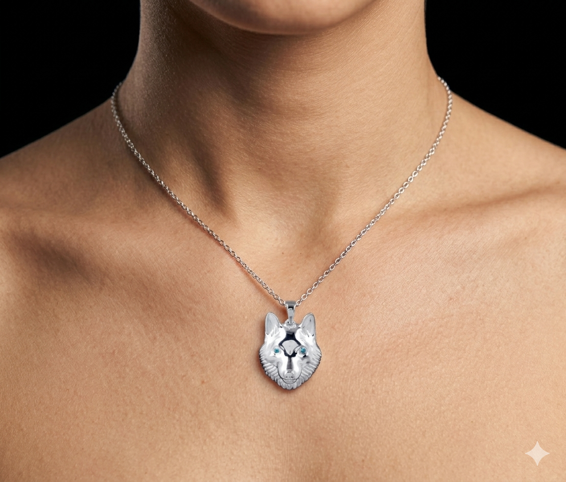 Husky Necklace- 925 Sterling Silver