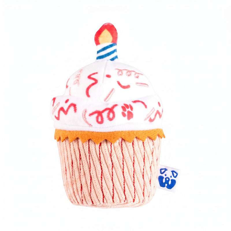 Pawty Cupcake Plush Squeaky Dog Toy
