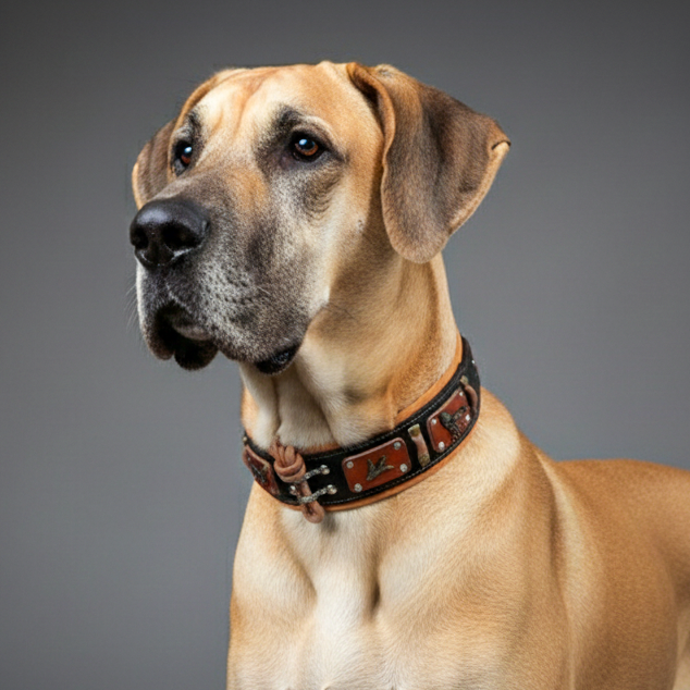 Bestia Hunter Leather Dog Collar