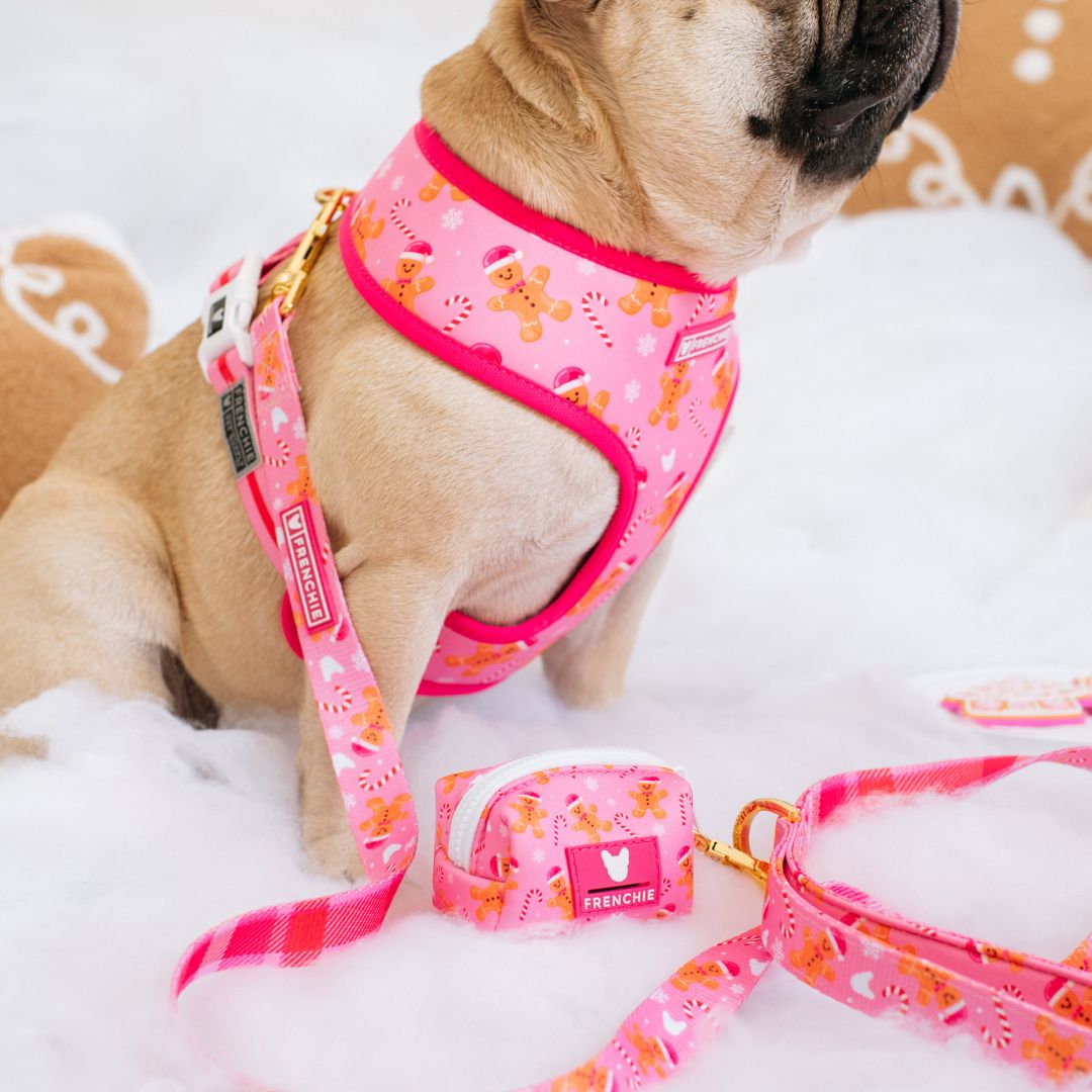 Frenchie Poo Bag Holder - Gingerbread (Pink)