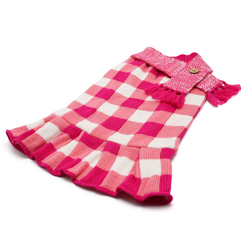 DOGO Gingham Dog Sweater Dress