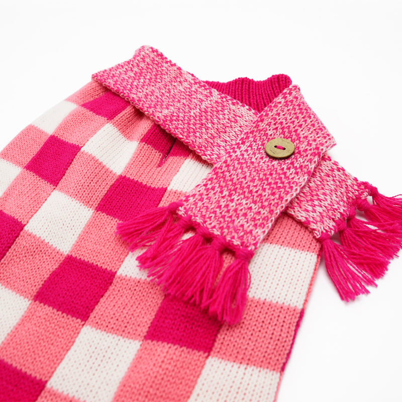DOGO Gingham Dog Sweater Dress