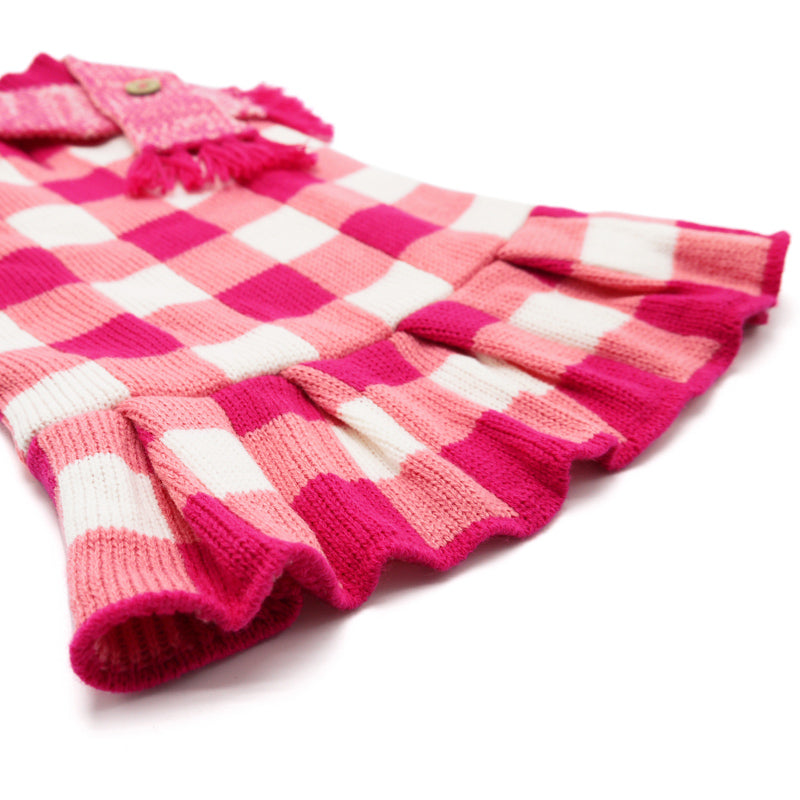 DOGO Gingham Dog Sweater Dress