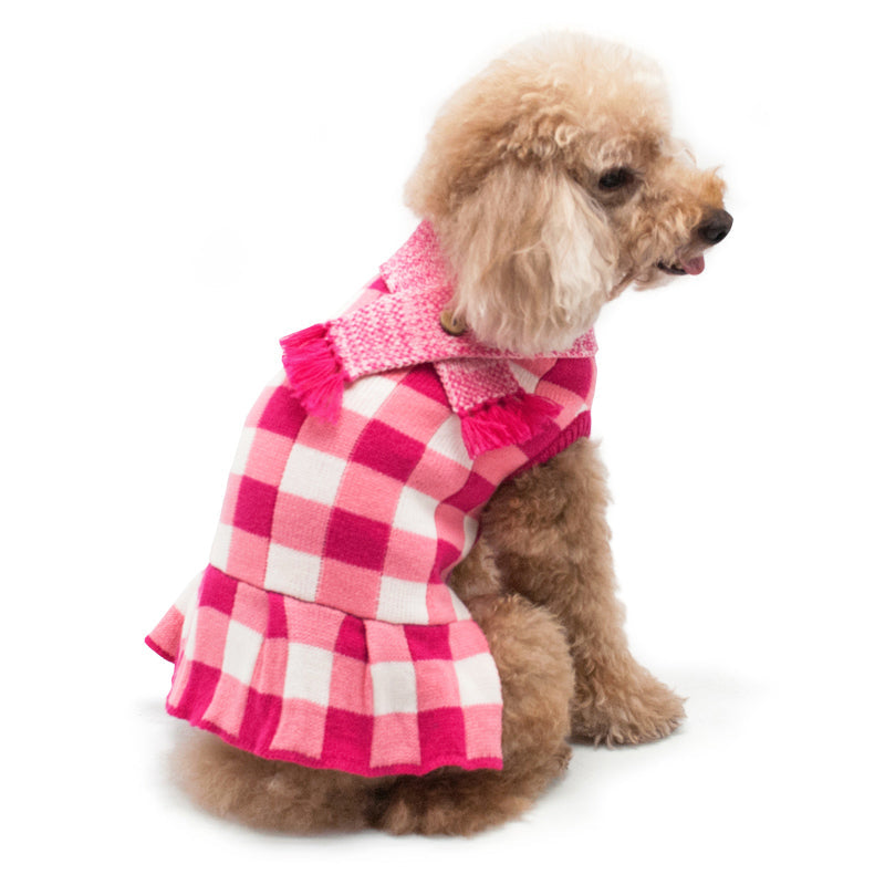 DOGO Gingham Dog Sweater Dress