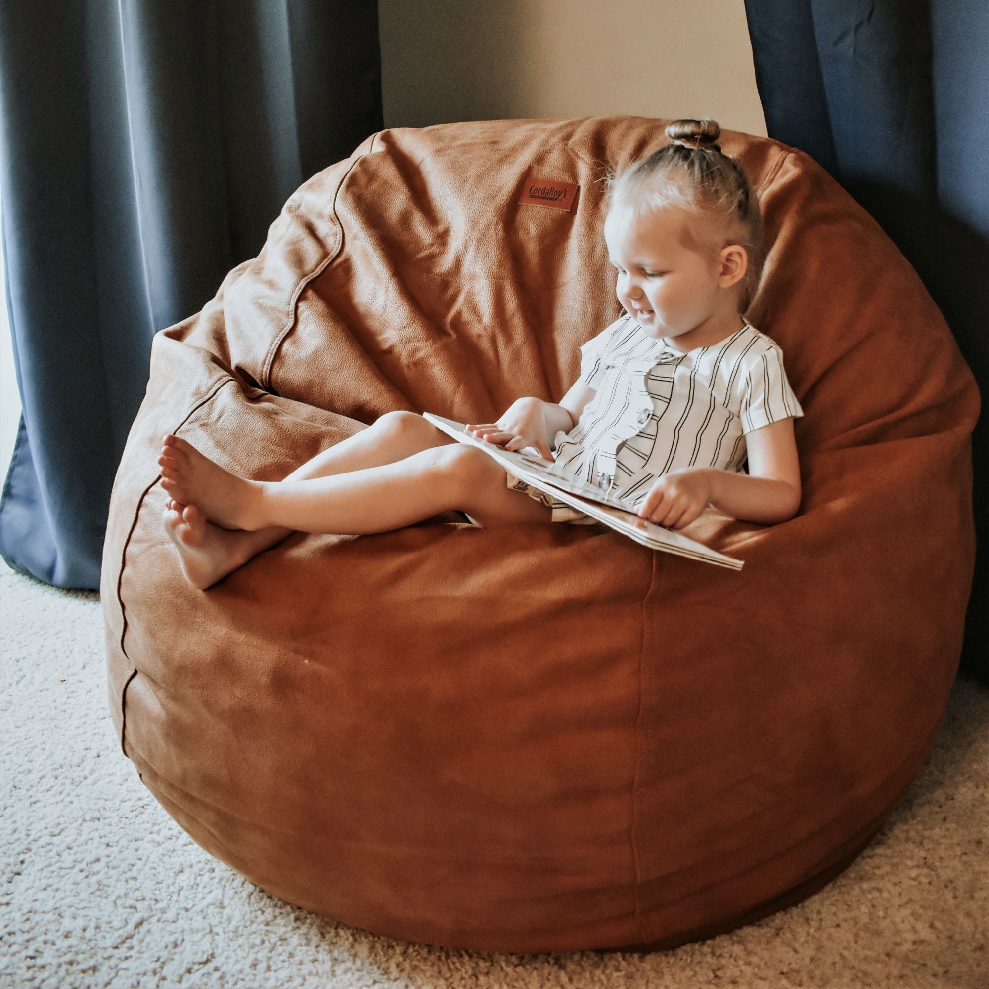 CordaRoy's Full Faux Leather Convertible Bean Bag Chair