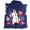 Girl Power Dog Kids Denim Vest