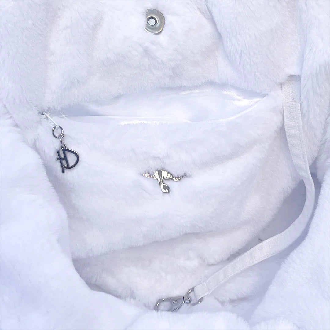 Hello Doggie Glamour Baby Ultra-Plush Satin Swarovski Crystal Snow White Dog Carrier