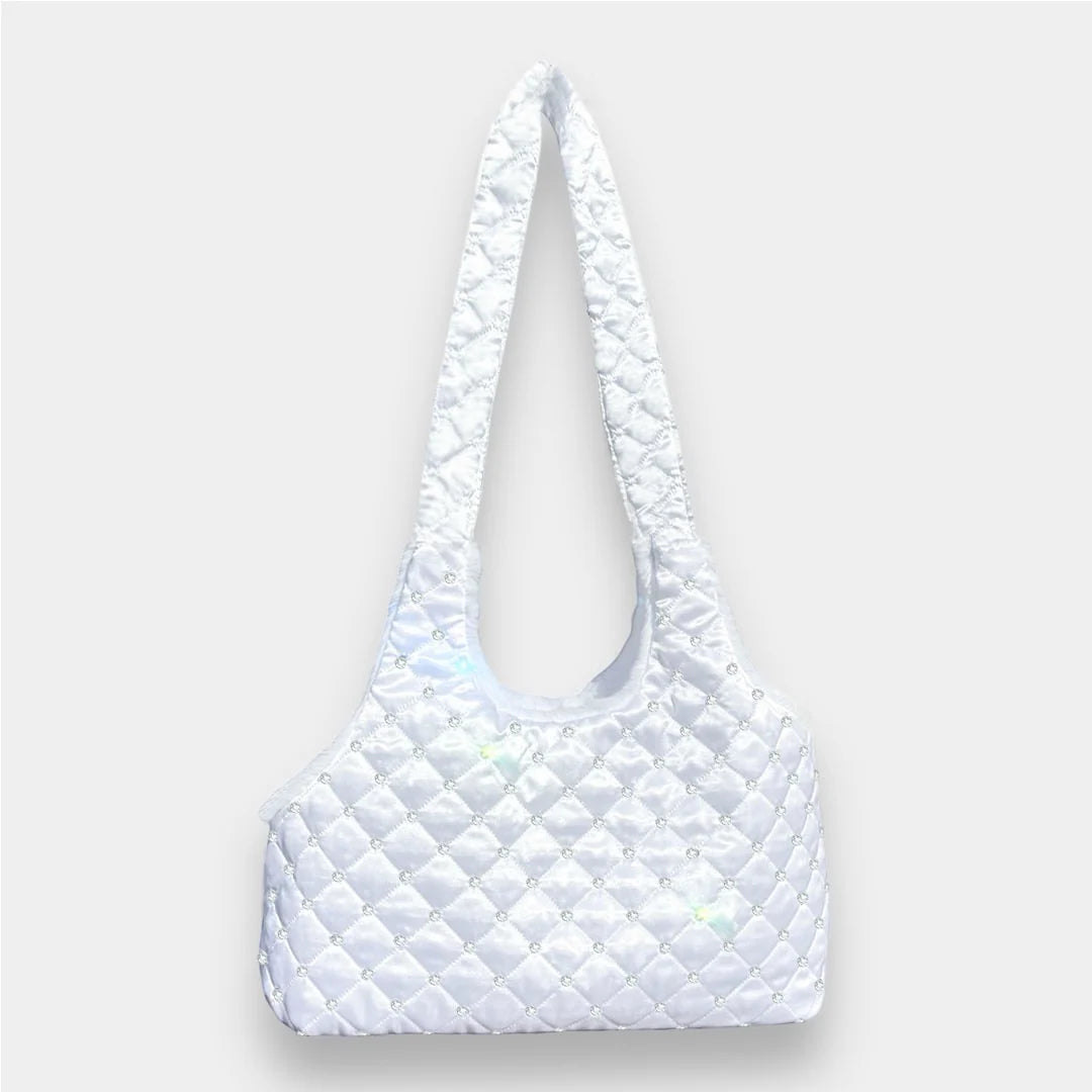 Hello Doggie Glamour Baby Ultra-Plush Satin Swarovski Crystal Snow White Dog Carrier