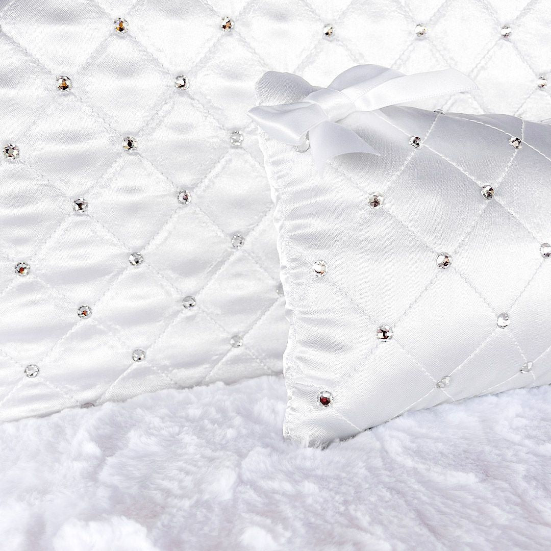 Hello Doggie Glamour Baby Snow White Swarovski Crystal Satin Dog Bed