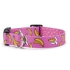 Up Country Go Bananas Printed Cast Brass Dog Collar