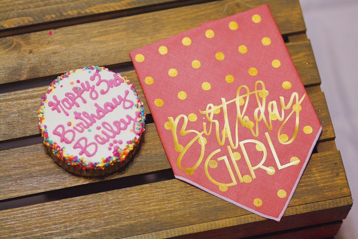 Gold Foil Birthday Girl Bandana