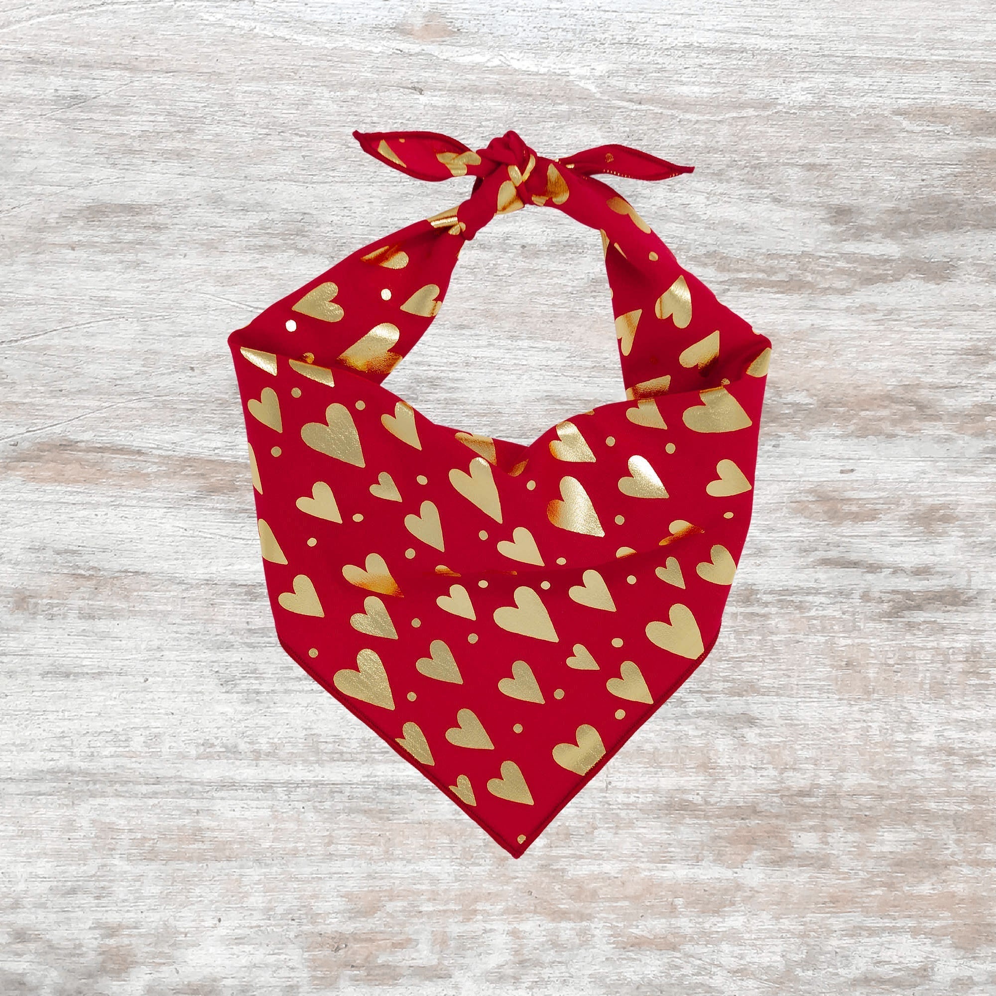 Gold Foil Hearts Valentines Day Bandana
