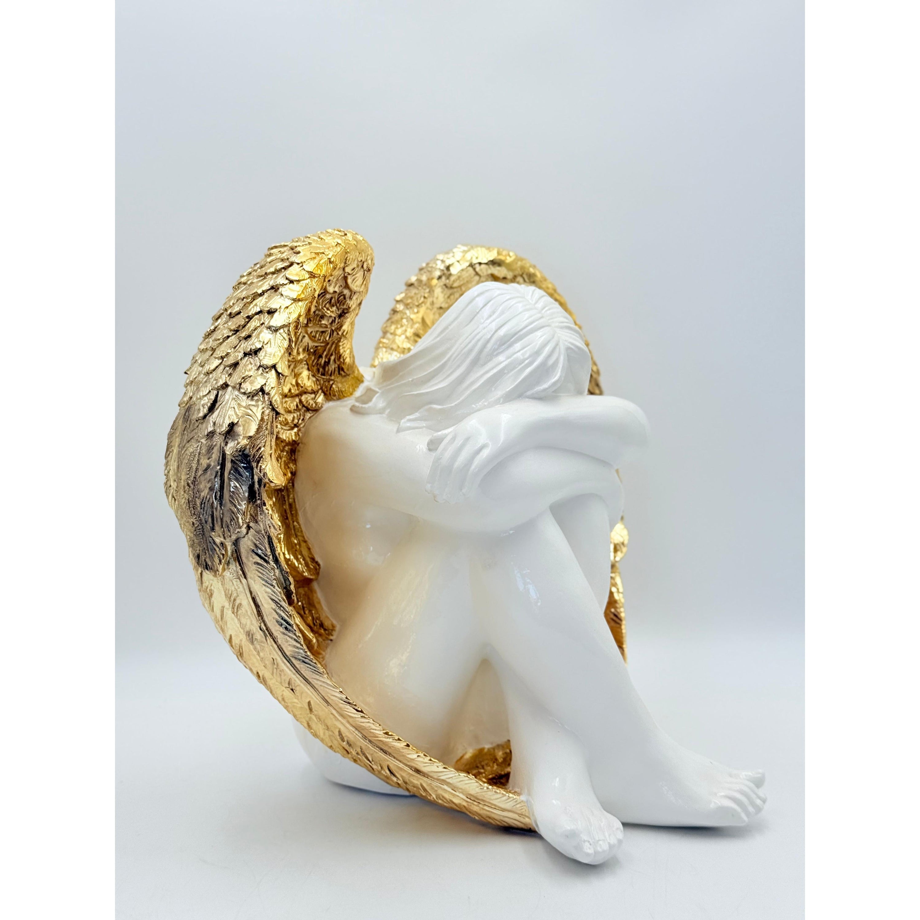 Angel Sculpture - Gold Chrome Wings Gold; Red Chrome Decor Sculpture image 2 - HT Animal Supply