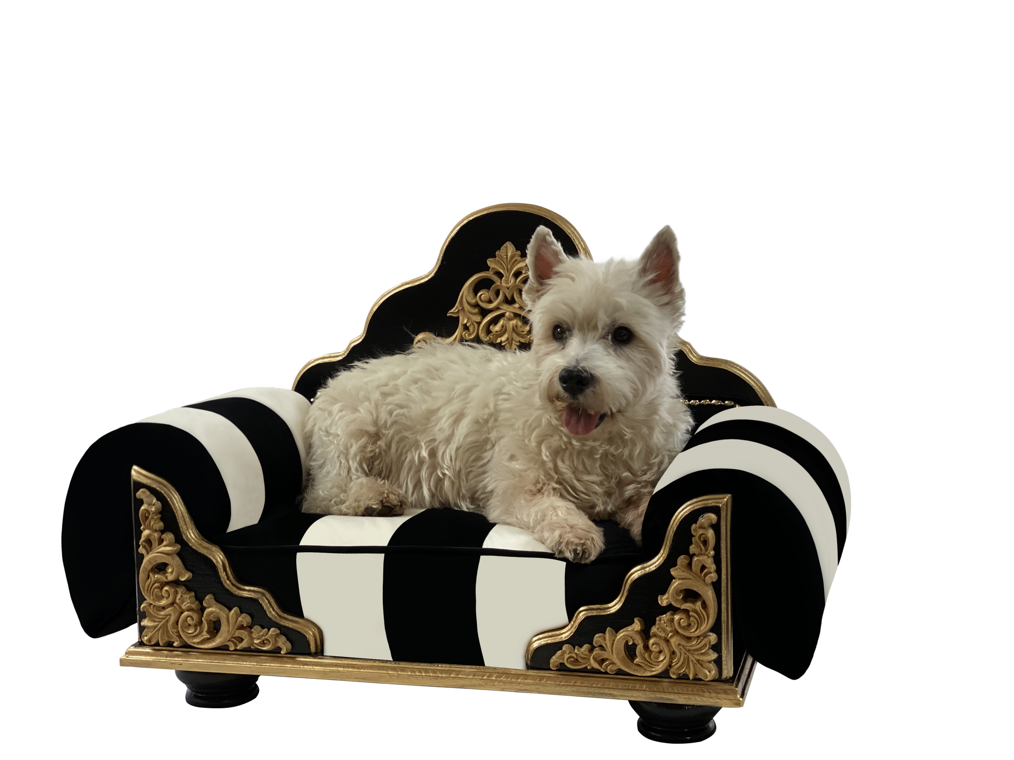 Grace Kelly Black & White Striped Dog Bed