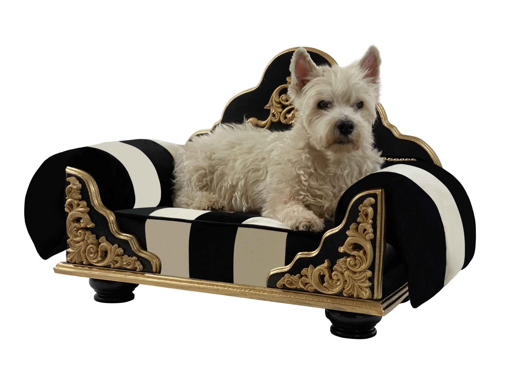 Grace Kelly Black & White Striped Dog Bed