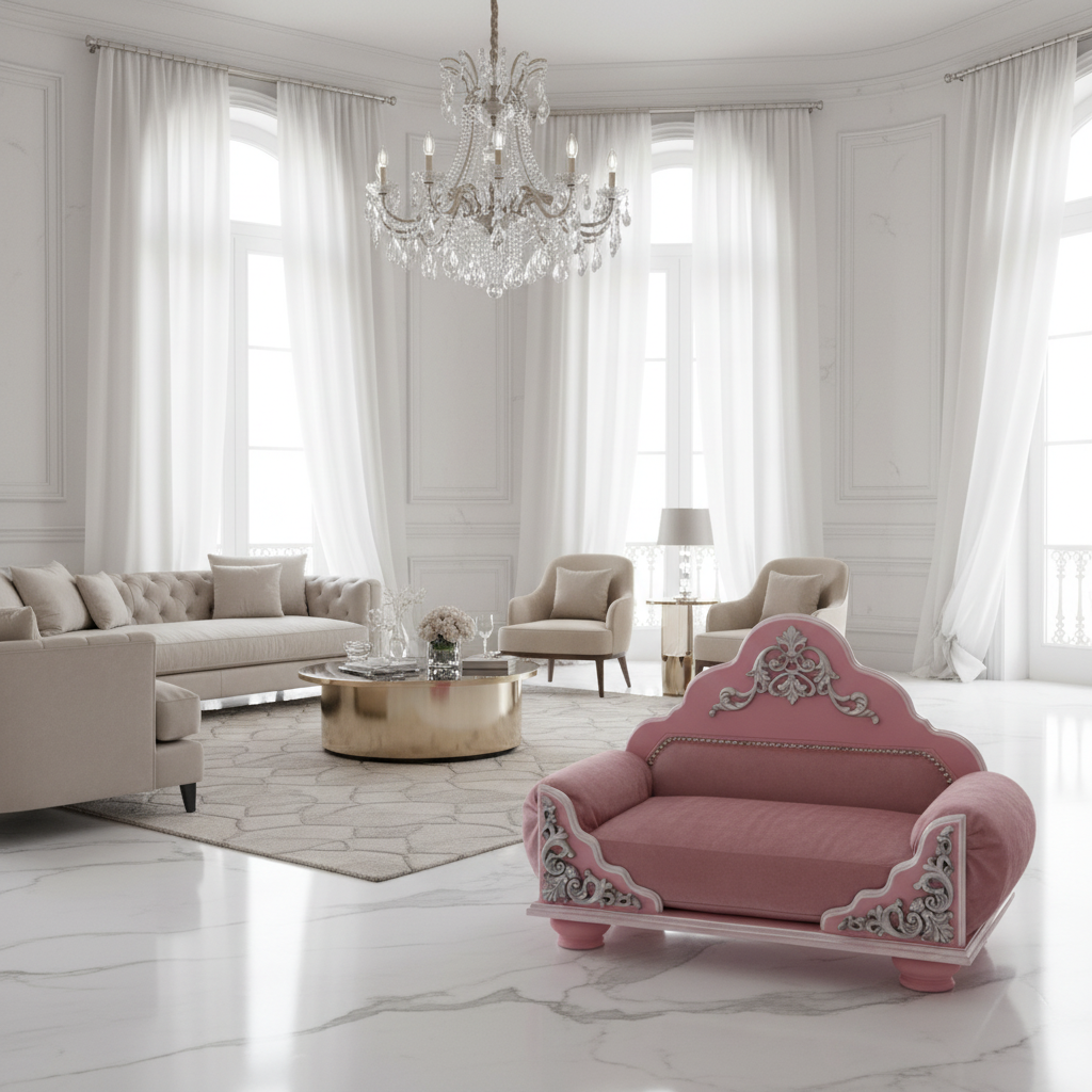 Grace Kelly Soft Pink & Rose Dog Bed