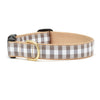 Up Country Gray Buffalo Check Cast Brass Dog Collar