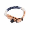 Gray Ombre Cotton Rope Cat & Dog Collar – Matte Black Hardware