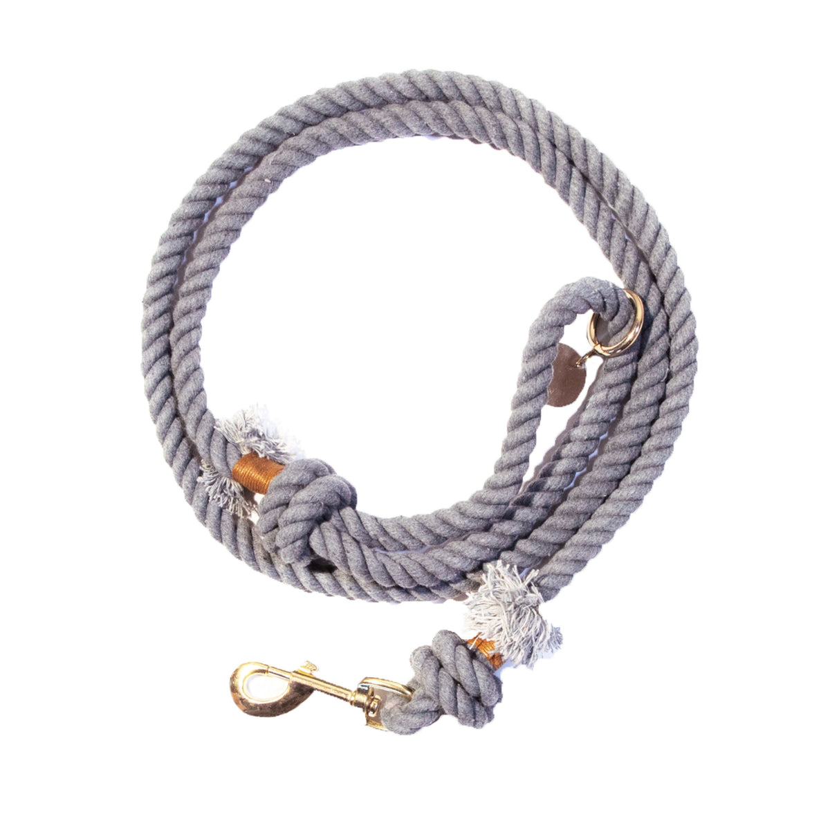 Glow Pups: Grey Boho Chic Cotton Rope Dog Leash