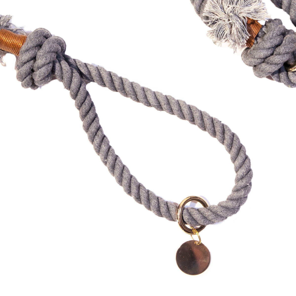 Glow Pups: Grey Boho Chic Cotton Rope Dog Leash