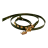 Fashion Collar and Plain Leash Set - Olive Green with Gold Studs