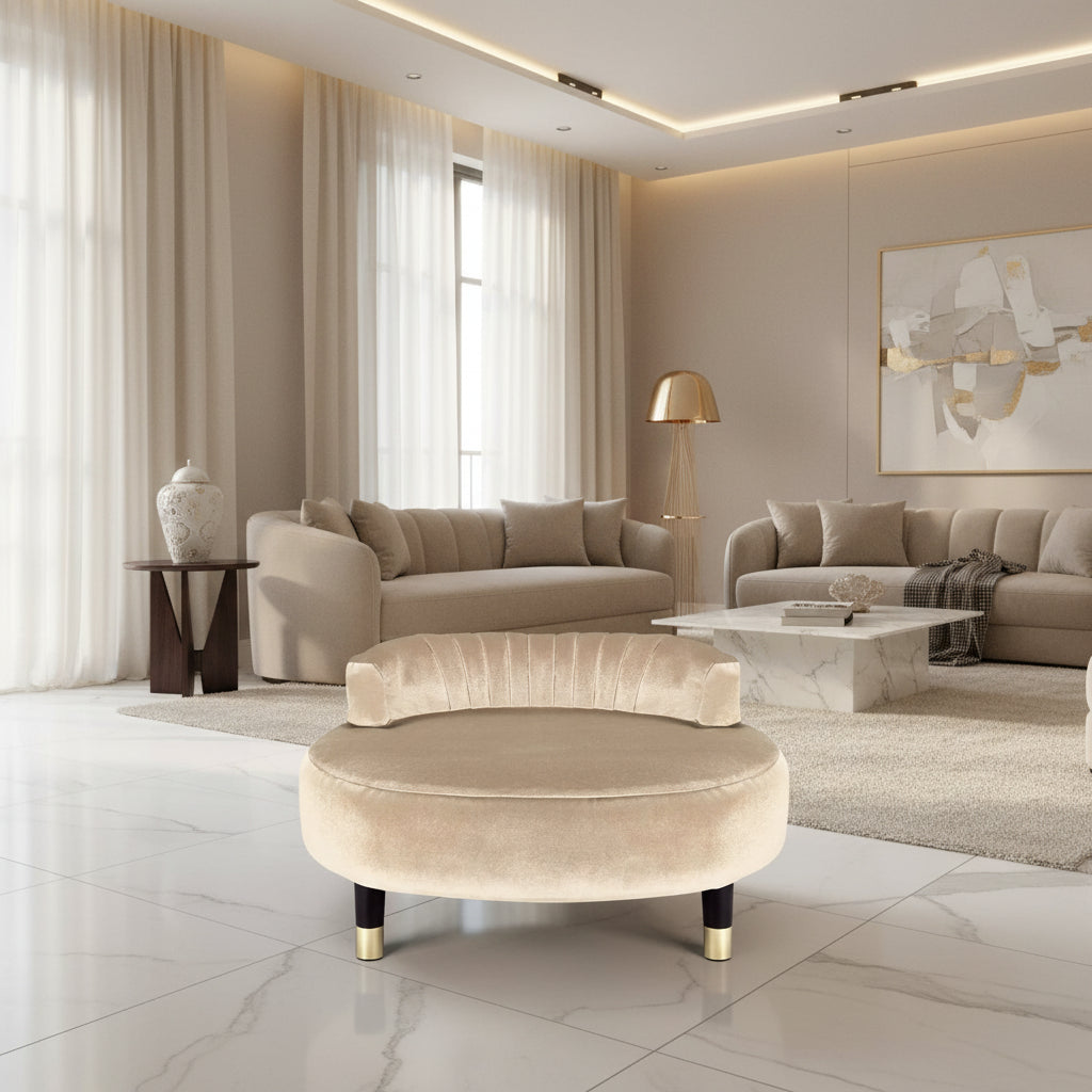 Greta Garbo Beige Dog Bed