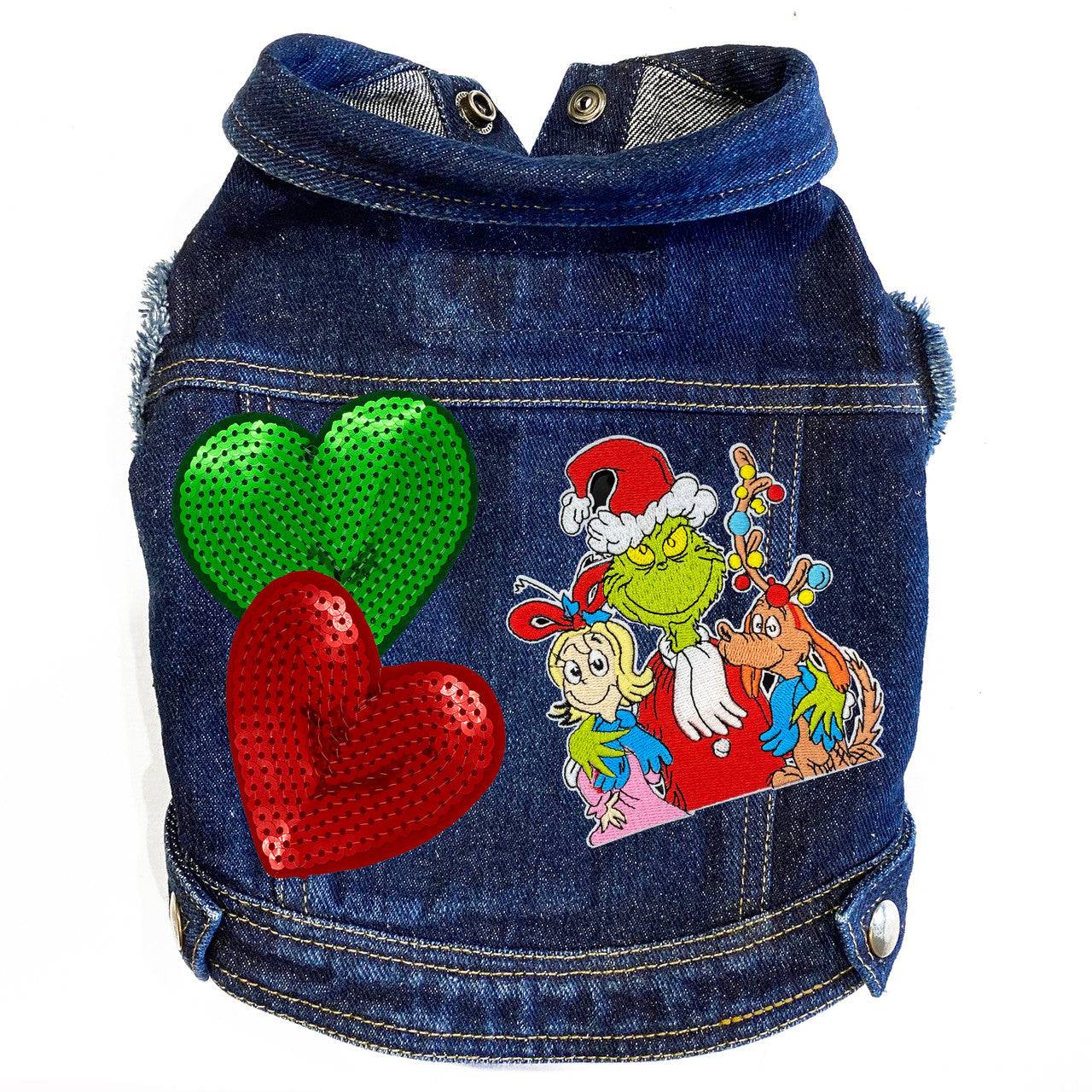 Grinch, Cindy Lou & Max Denim Dog Jacket