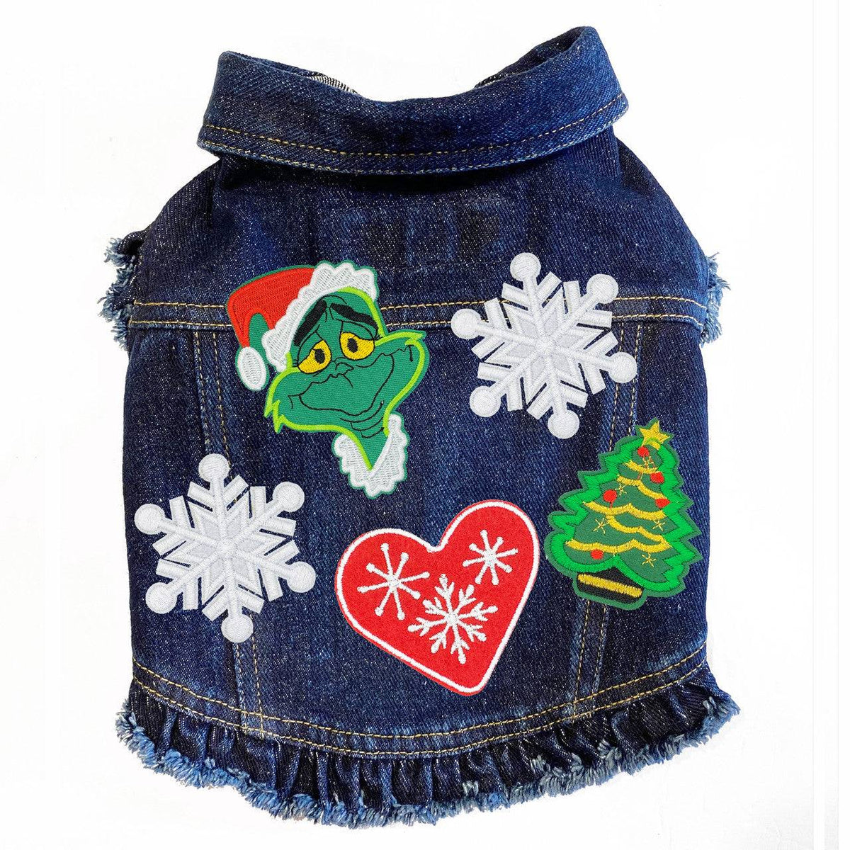 Grinch Denim Dog Jacket