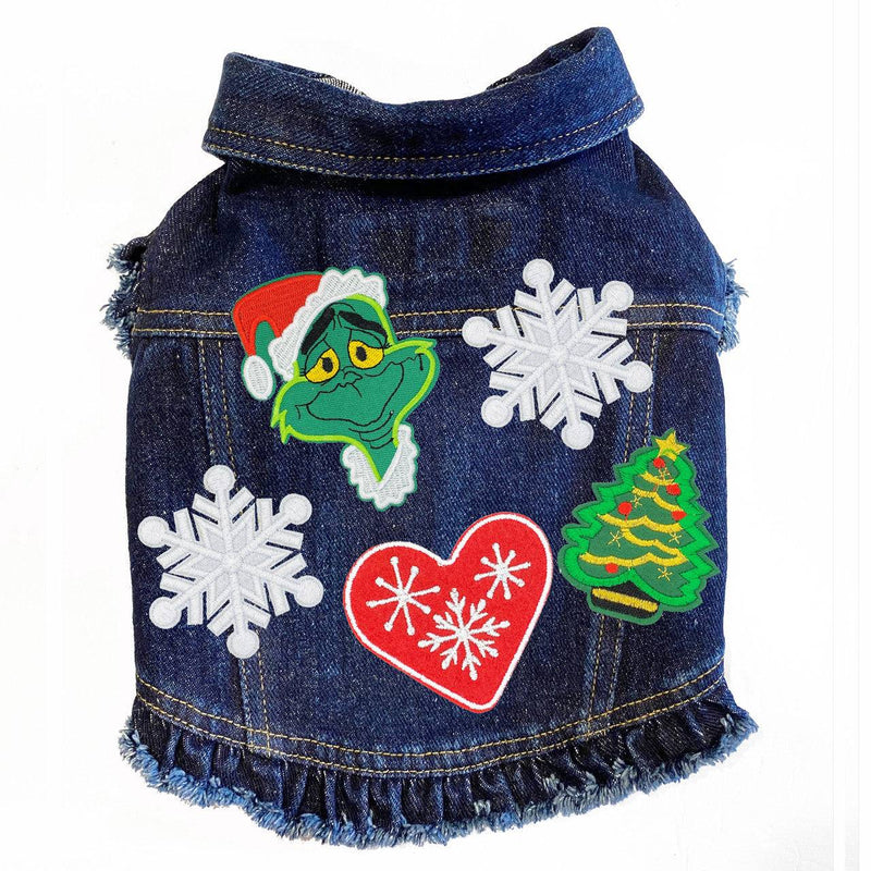 Grinch Denim Dog Jacket