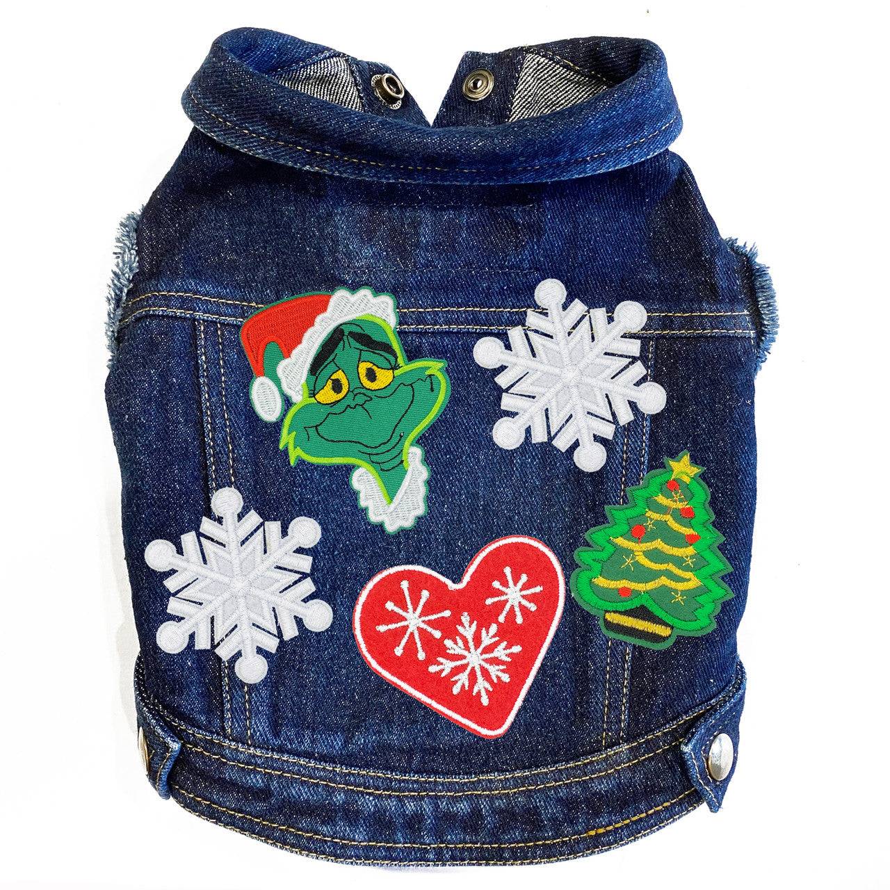Grinch Denim Dog Jacket