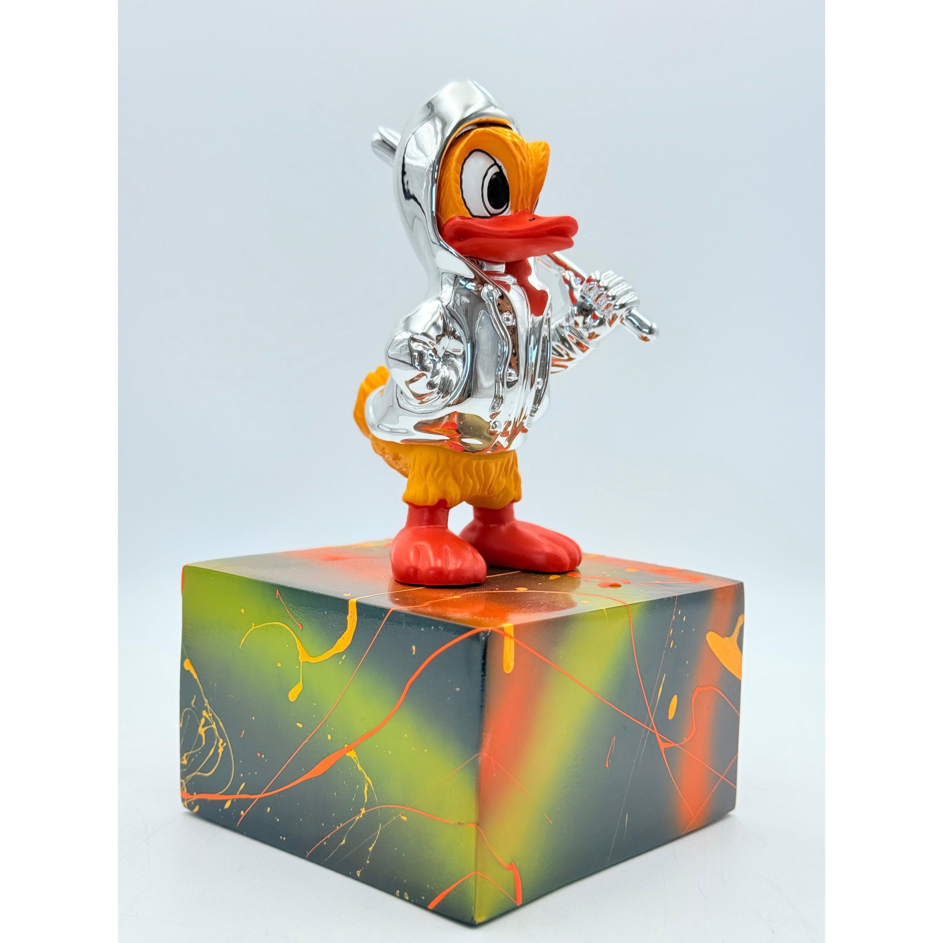 Duck Sculpture - Silver Chrome Jacket Silver; Red Chrome Decor Sculpture image 5 - HT Animal Supply