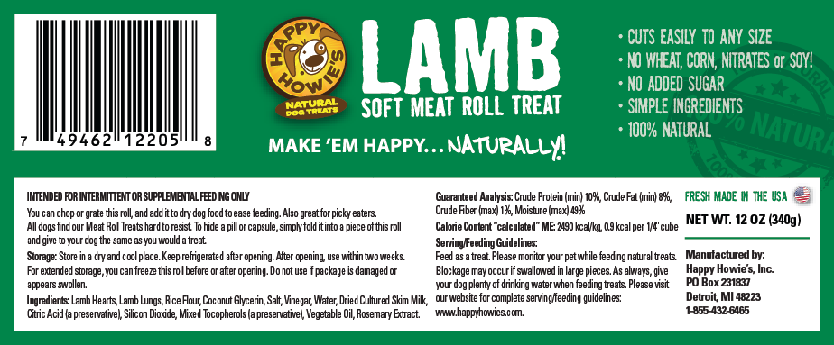 Happy Howies Lamb Meat Roll Dog Treat (12oz) - HT Animal Supply