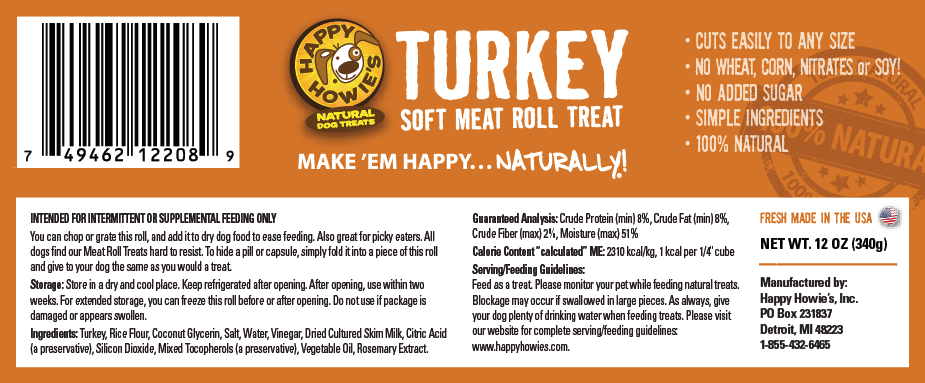 Happy Howies Turkey Meat Roll Dog Treat (12oz) - HT Animal Supply