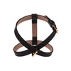 Leather Dog Harness in Black - Plain, Made in Italy