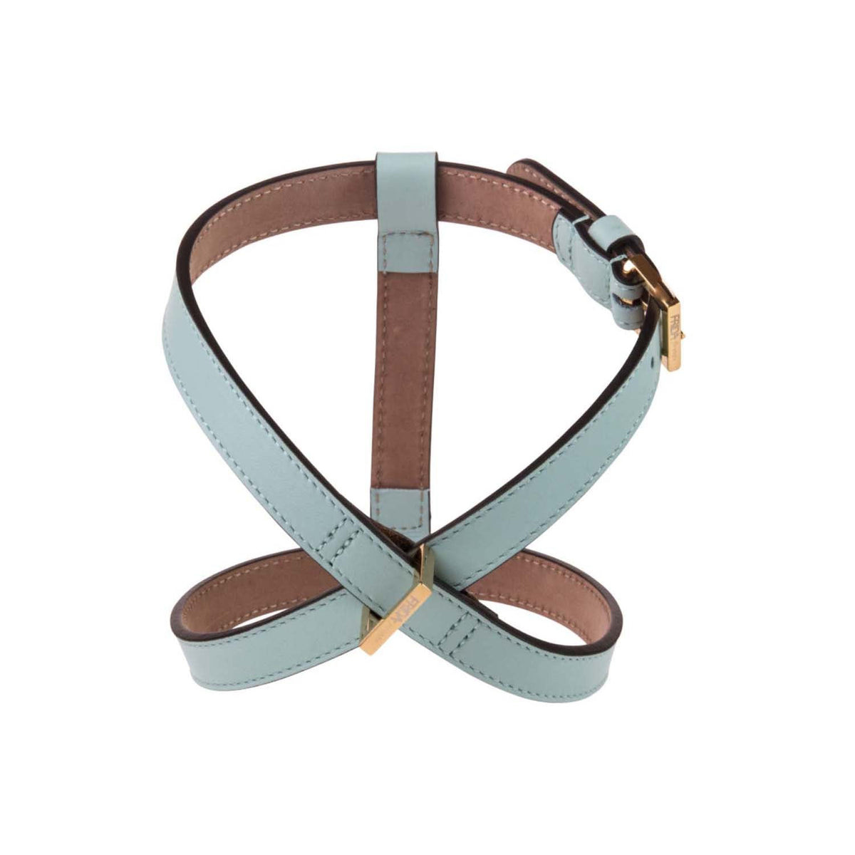 Leather Dog Harness in Cloud - Plain, Made in Italy