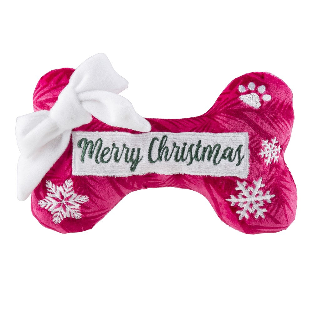 Haute Diggity Dog Puppermint Bone - Merry Christmas Plush Dog Toy Holiday Christmas Plush Dog Toy