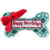 Haute Diggity Dog Green Stars Bone - Happy Howlidays Christmas Christmas Plush Dog Toy