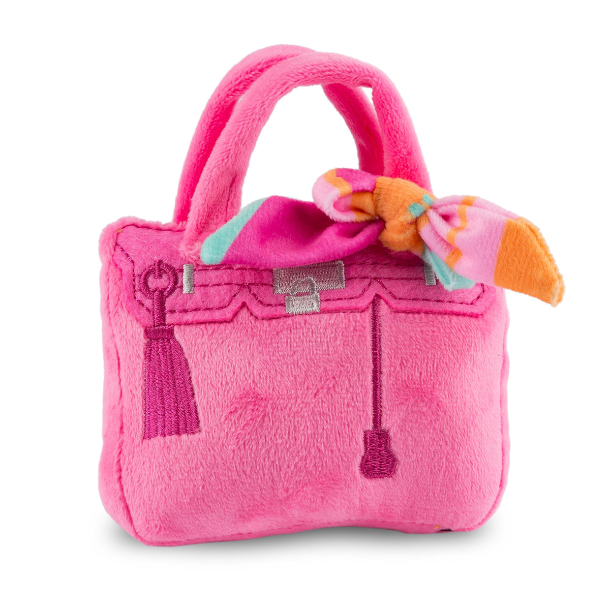 Haute Diggity Dog Barkin Bag - Pink w/ Scarf (Chic Doggie) Plush Dog Toy
