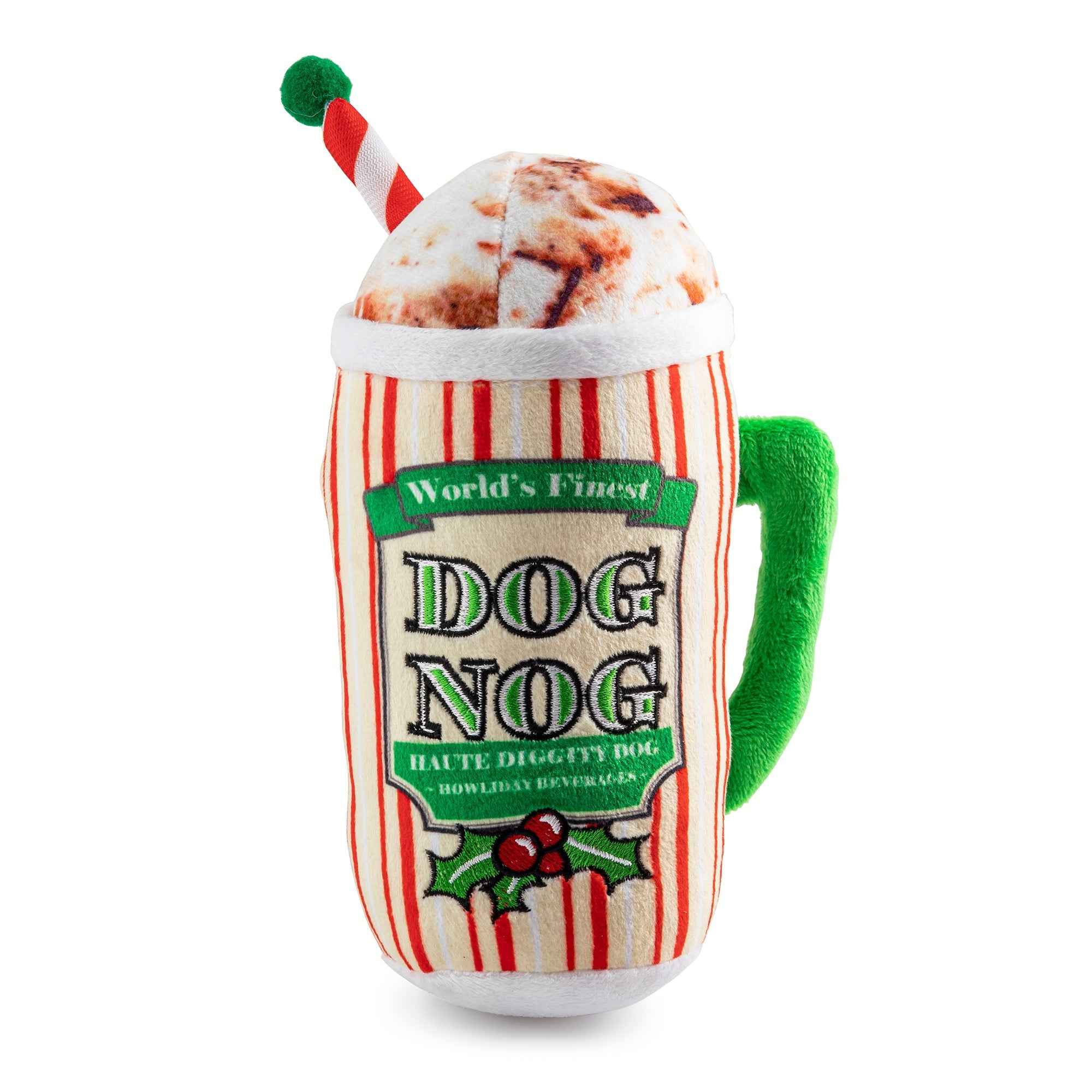 Haute Diggity Dog Dog Nog Holiday Christmas Plush Dog Toy