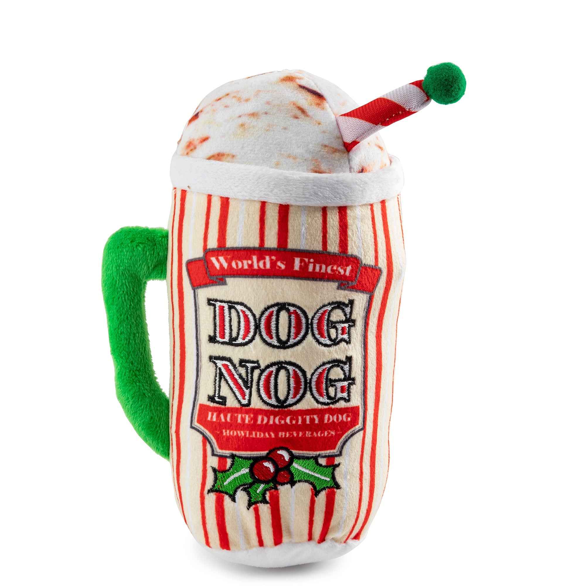 Haute Diggity Dog Dog Nog Holiday Christmas Plush Dog Toy