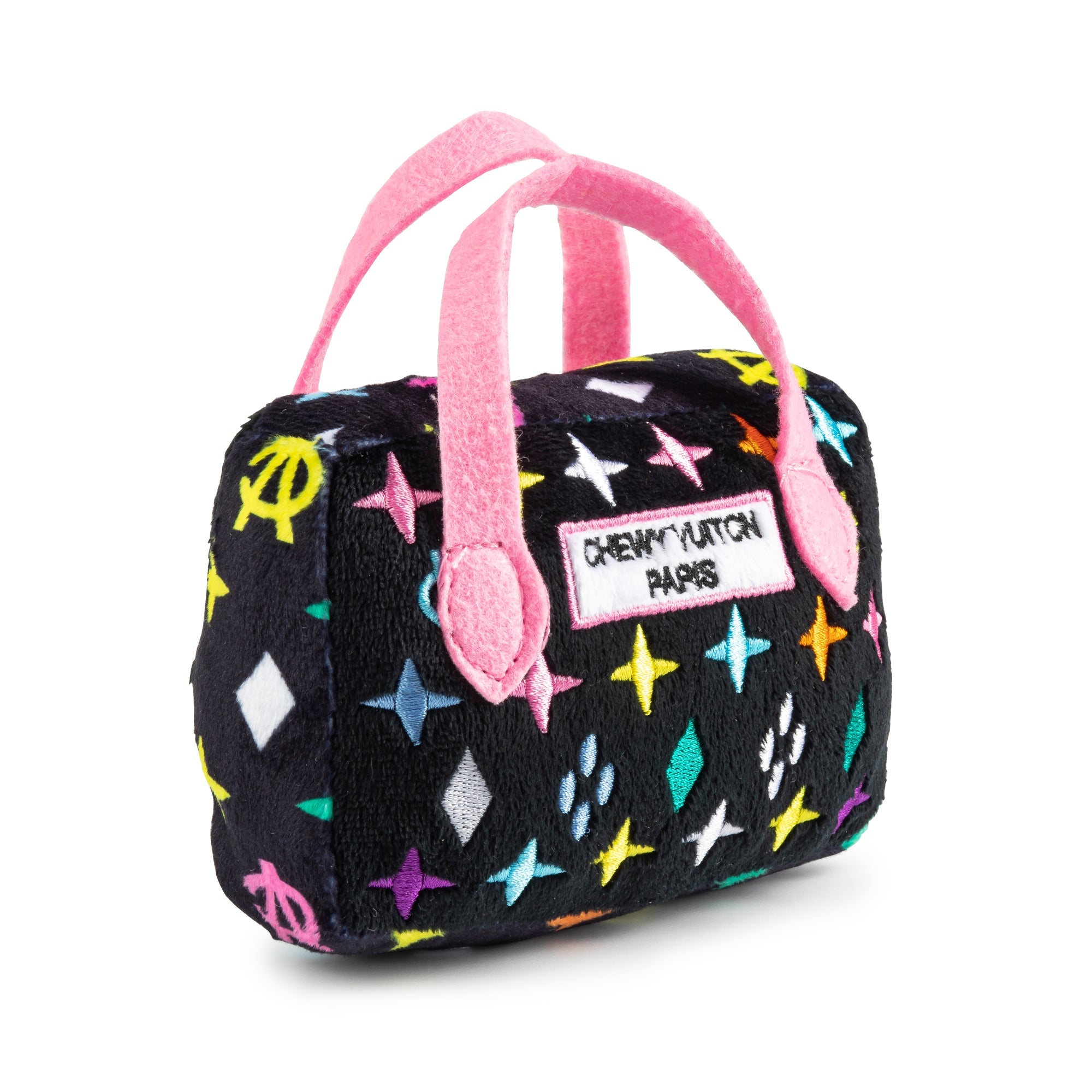 Haute Diggity Dog Black Monogram Chewy Vuiton Handbag Plush Dog Toy