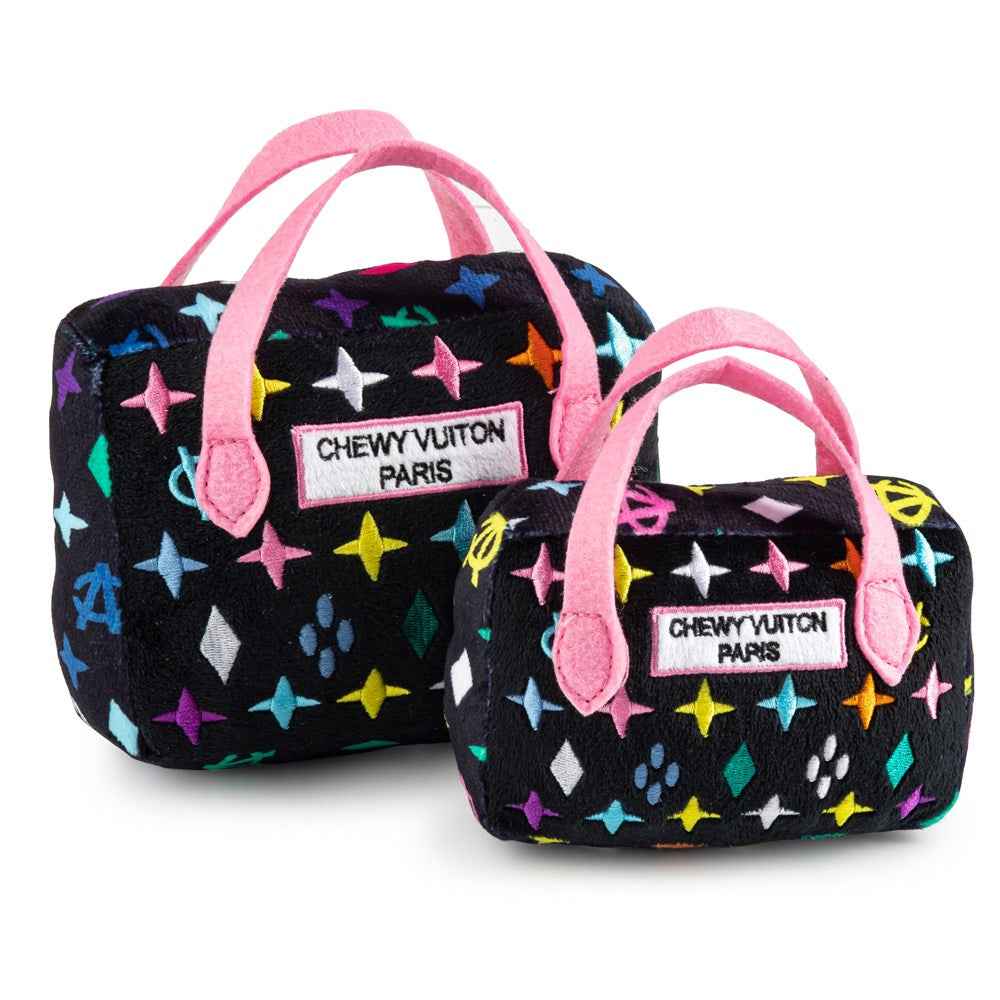 Haute Diggity Dog Black Monogram Chewy Vuiton Handbag Plush Dog Toy