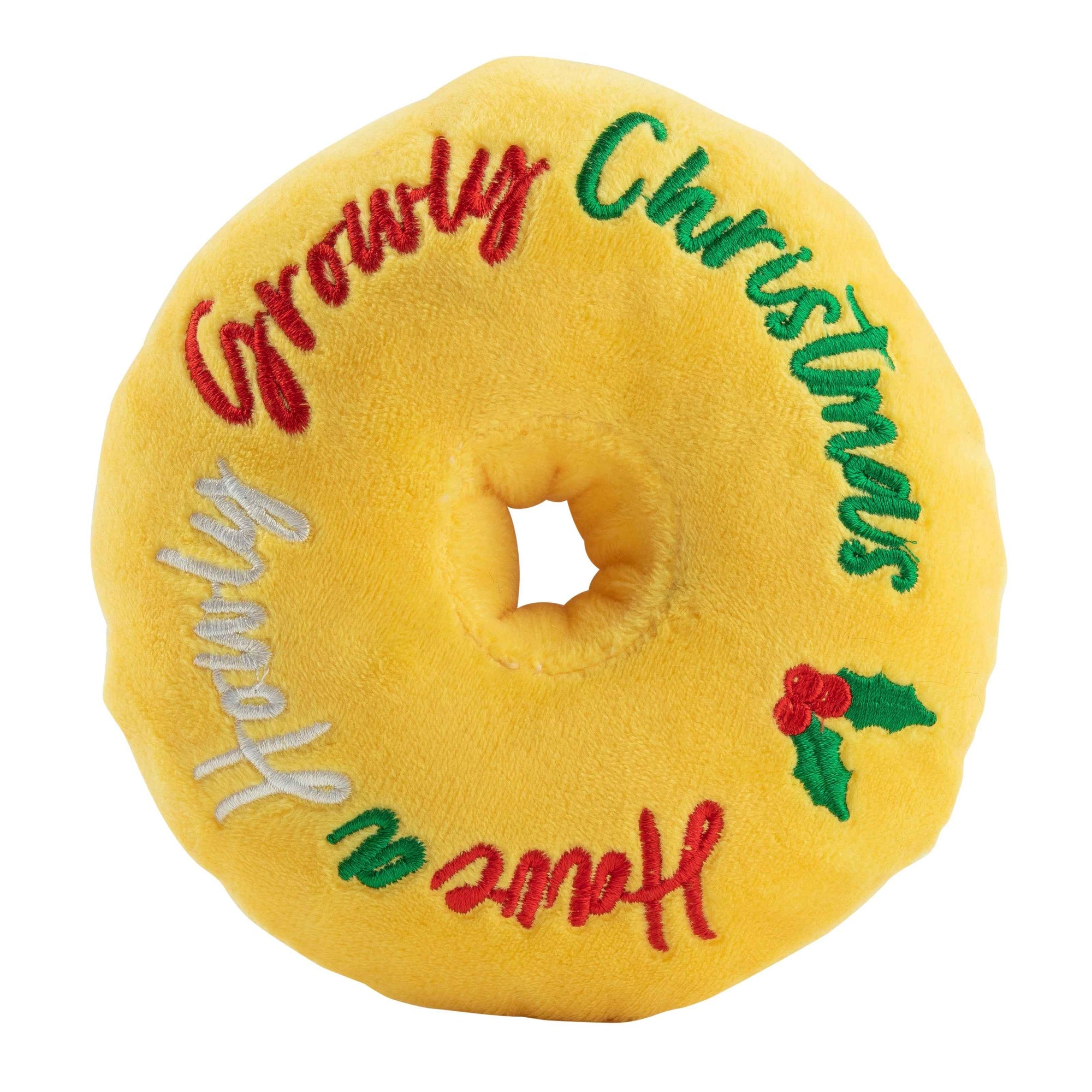 Haute Diggity Dog Puppermint Donut Holiday Christmas Plush Dog Toy