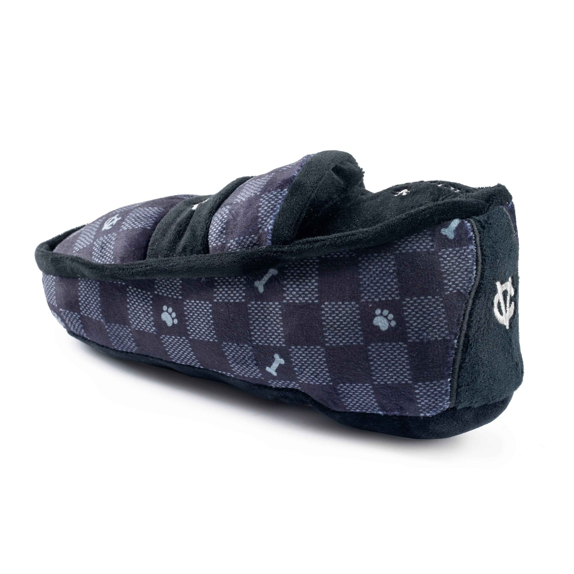 Haute Diggity Dog Black Checker Chewy Vuiton Loafer Plush Dog Toy
