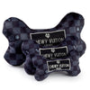 Haute Diggity Dog Black Checker Chewy Vuiton Bone Plush Dog Toy
