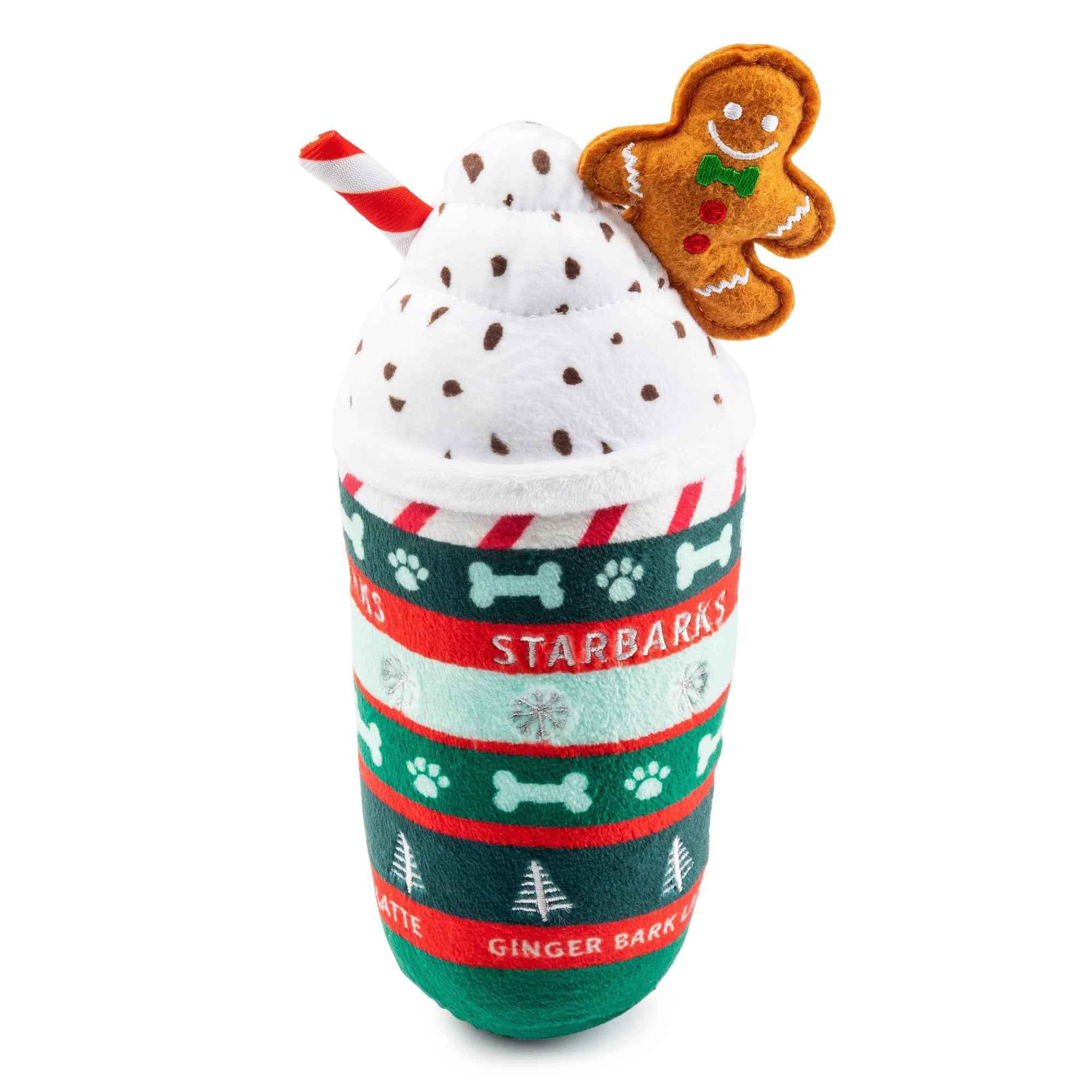 Haute Diggity Dog Starbarks Ginger Bark Latte Holiday Christmas Plush Dog Toy
