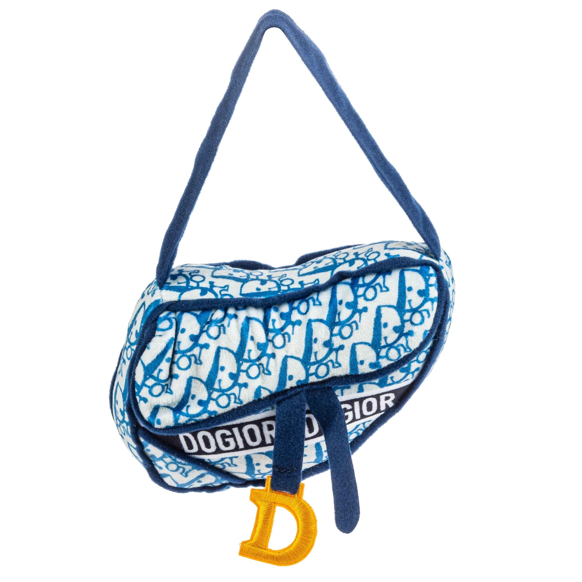 Haute Diggity Dog Dogior Saddle Bag - Navy Plush Dog Toy
